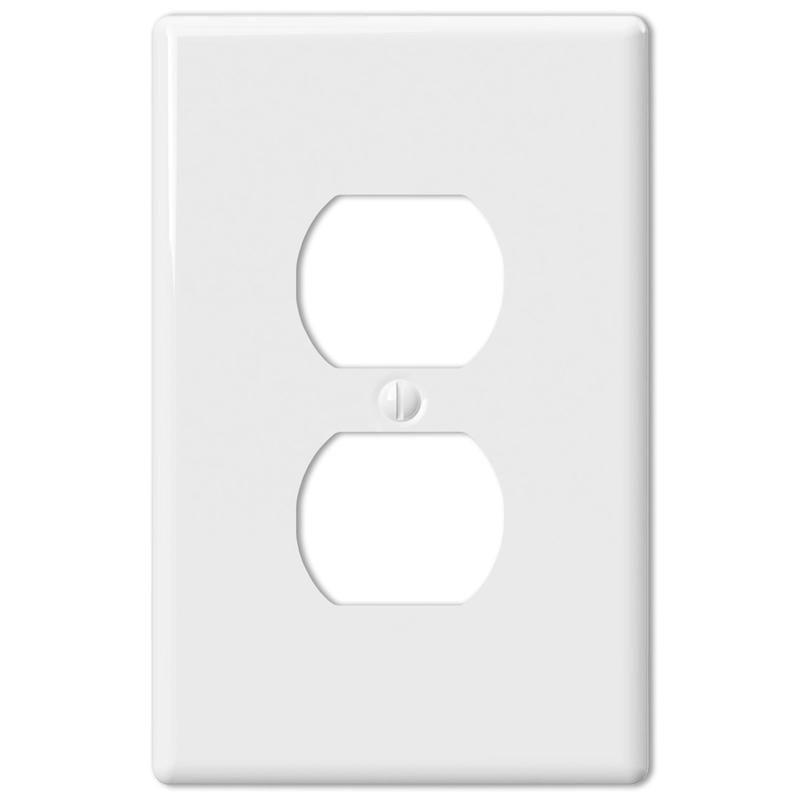 Amerelle Metro White Ceramic 1-Gang Duplex Wall Plate