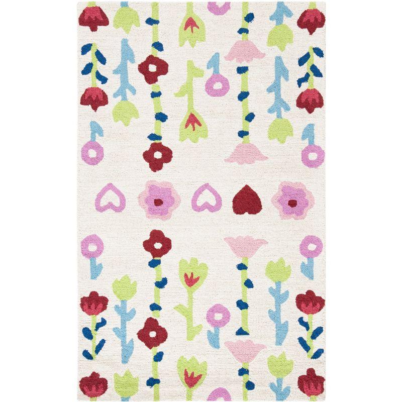 Safavieh Kids Floral SFK918 Hand Tufted Indoor Accent Rug - Ivory/Pink - 3'x5' - Safavieh