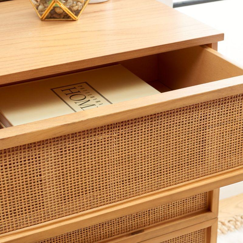 Zadie 3 Drawer Rattan Chest - CHS5004 - Natural/Black - Safavieh