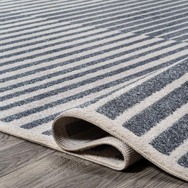 JONATHAN Y Shutter Minimalist Striped Plaid Machine-Washable Area Rug