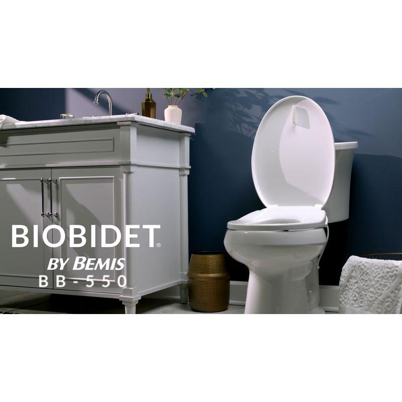 Bio Bidet by Bemis 550 Electric Smart Bidet Seat in Elongated White with Drylette Towels