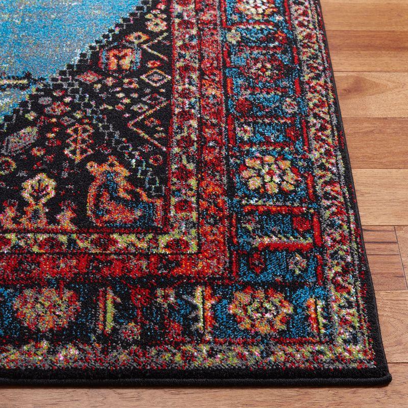 Vintage Hamadan VTH217 Power Loomed Indoor Area Rug - Red/Light Blue - 5'3"x7'6" - Safavieh
