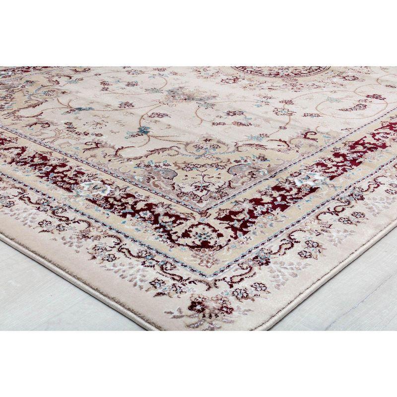Rugs America Centurion CY30B Medallion Cream Transitional Vintage Beige Area Rug for Dining Room Rug Neutral Rug Living Room Rug Kitchen, 2'0"x4'0"