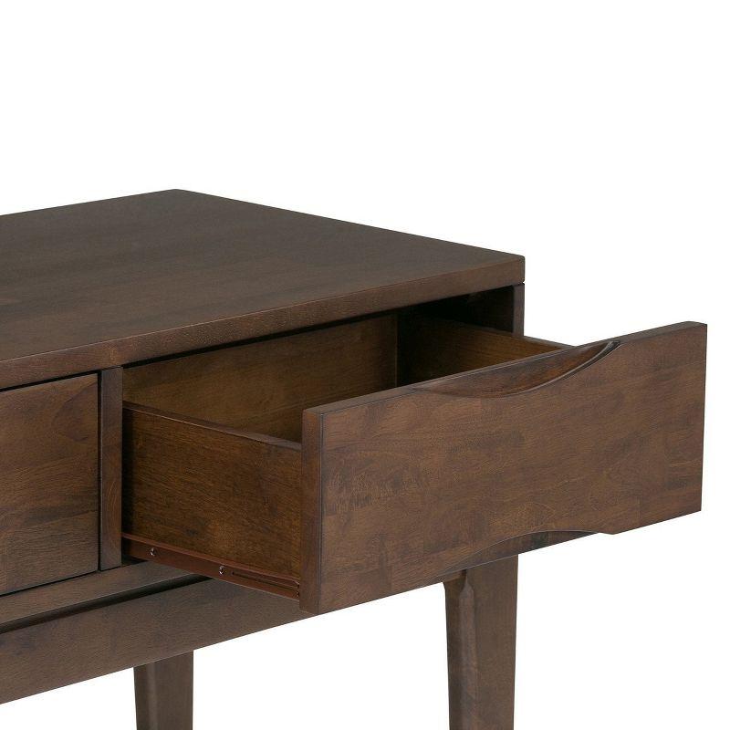 Simpli Home Harper 54"W Solid Hardwood Mid-Century Modern Storage Console Table with Drawers and Tapered Legs