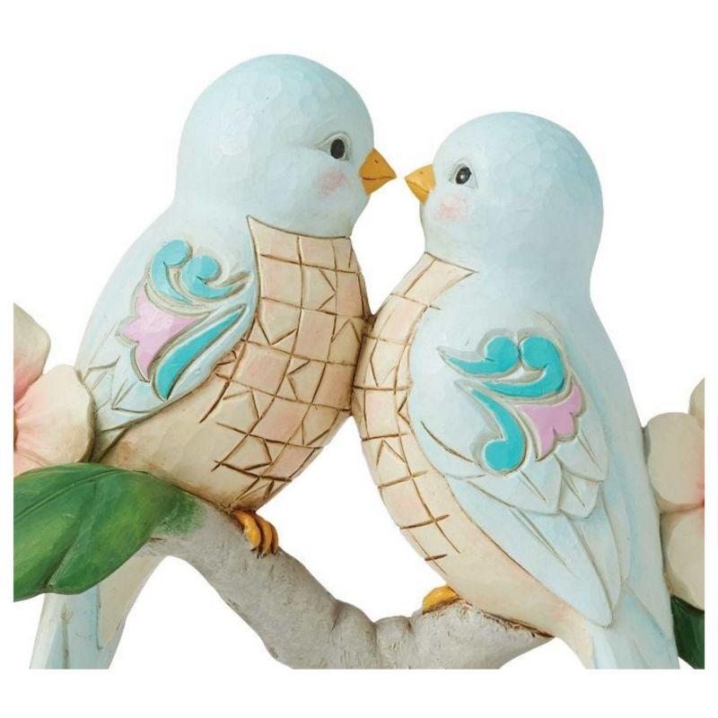 Jim Shore Blue Lovebirds on Floral Branch Resin Figurine