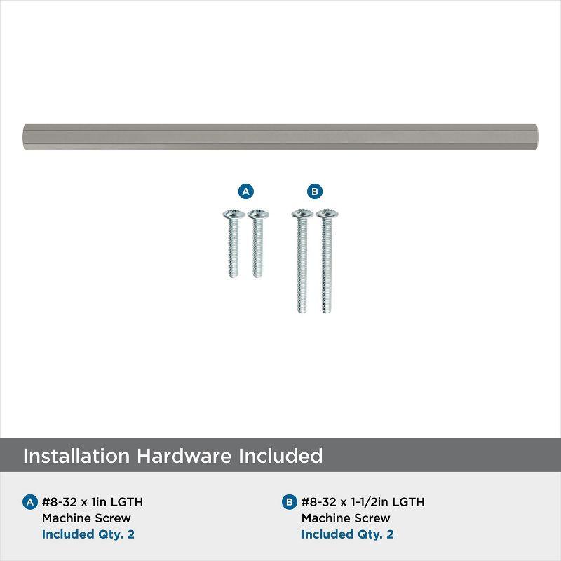 Amerock Caliber 7-9/16 inch (192mm) Center-to-Center Satin Nickel Cabinet Pull