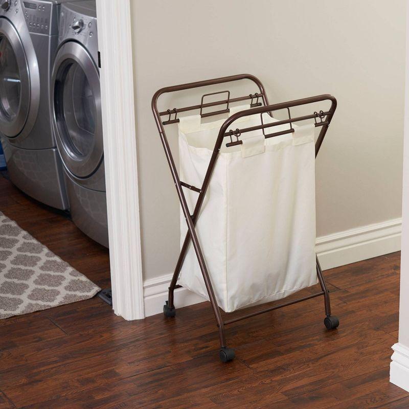 Household Essentials Rolling Laundry Hamper with Handles