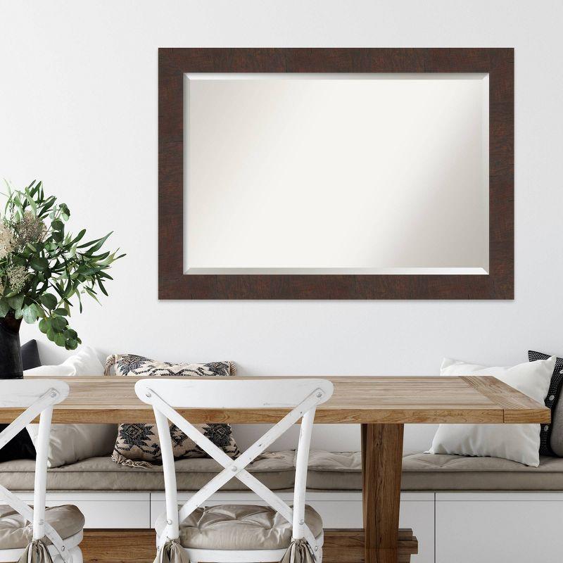 41" x 29" Wildwood Framed Wall Mirror Brown - Amanti Art