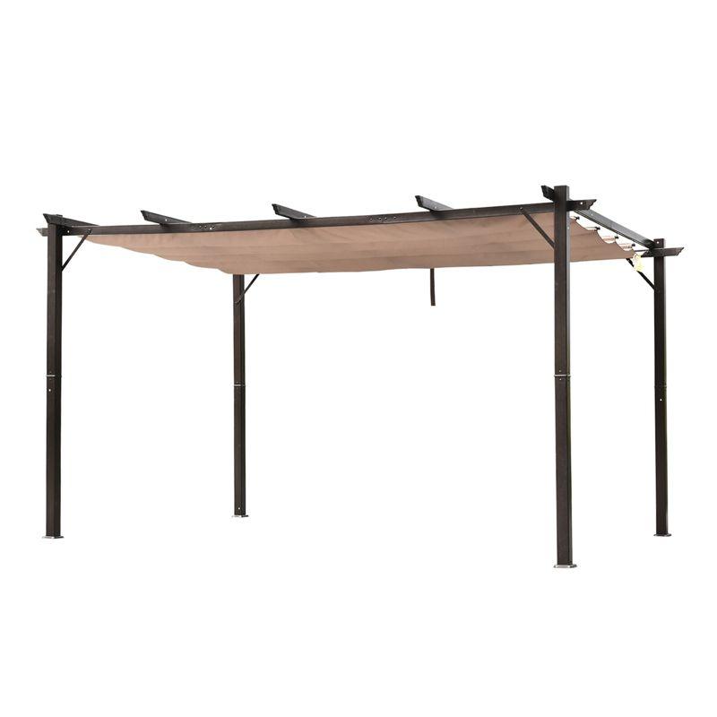 Outsunny Outsunny Pergola with Retractable Shade Canopy, Aluminum