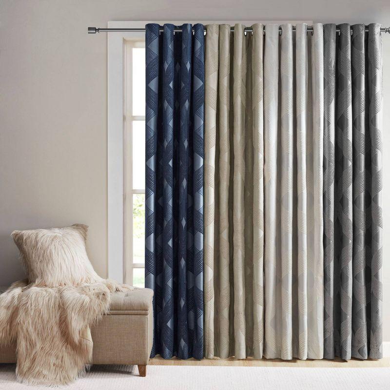 Byron Ogee Knitted Jacquard Blackout Curtain Panel