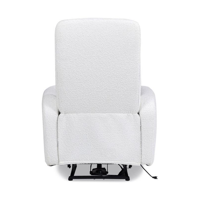 Jennifer Taylor Home Bloomy 32" Power Recliner High-Back Nursery Lounge Chair, Chiffon White Boucle