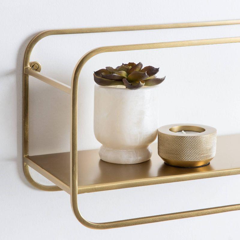 21" x 10" (Set of 2) Emerline Decorative Wall Shelves Set Gold - Kate & Laurel All Things Decor