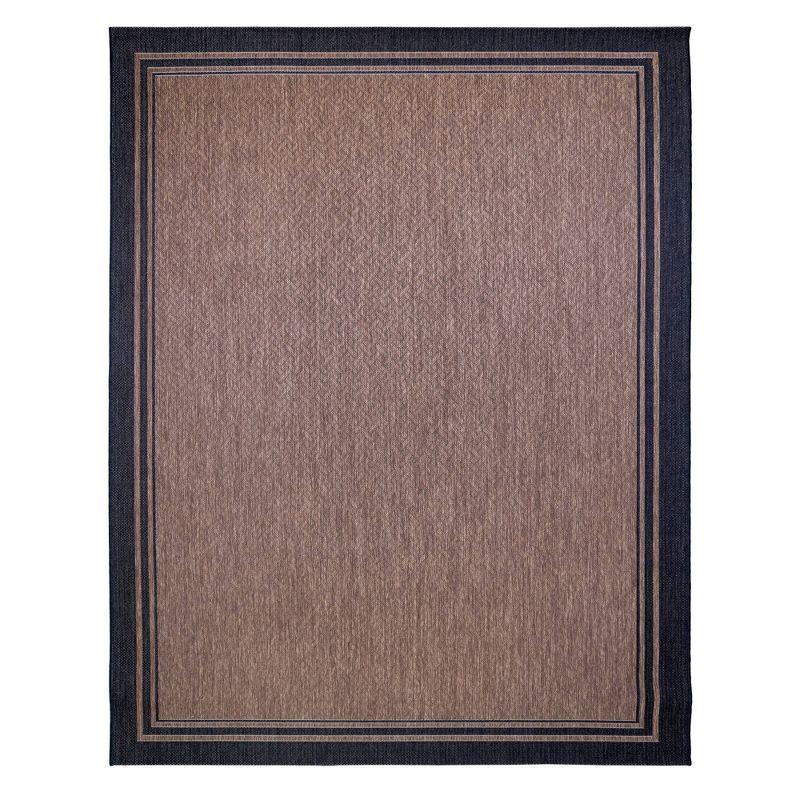 Havana Brown 8' x 10' Synthetic Indoor/Outdoor Flat Woven Area Rug