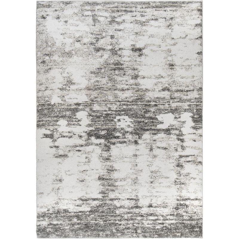 Gray Abstract Handmade Tufted 7x10 Stain-Resistant Rug