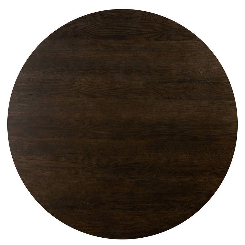 Motion Oak and Metal Round Dining Table Brown - Armen Living: Modern, Seats 4, 51"W