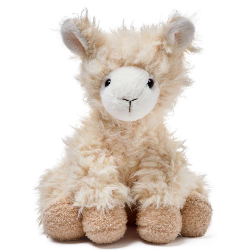 Bearington Fuzzy Plush Llama Off White Stuffed Animal, 11.5 Inches