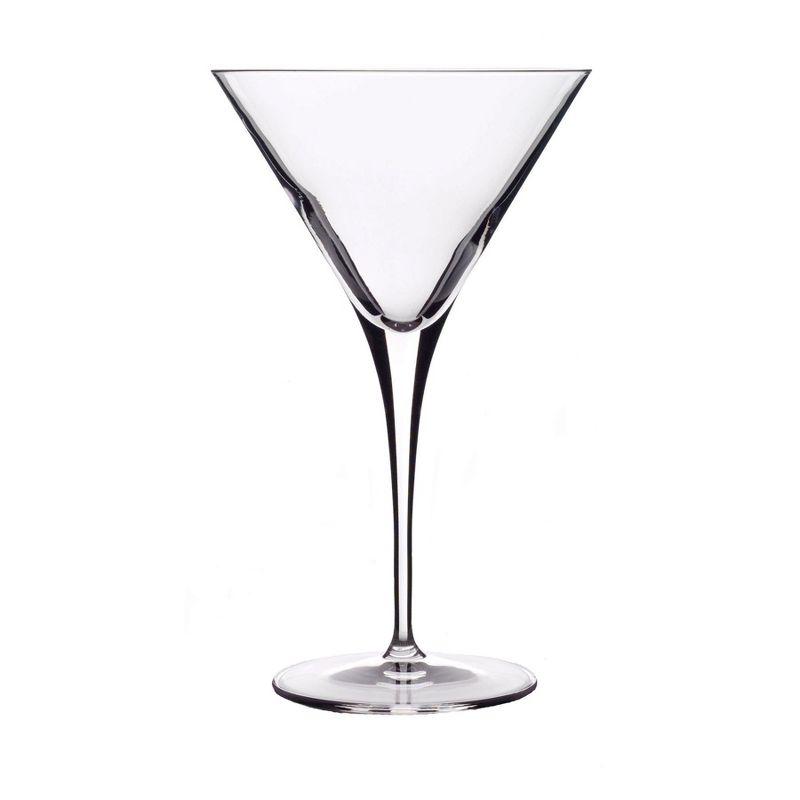 Luigi Bormioli Crescendo Martini Glasses, Set of 4 - 10 oz Lead-Free Crystal Glass with Titanium Reinforced Stems & Laser Cut Rim