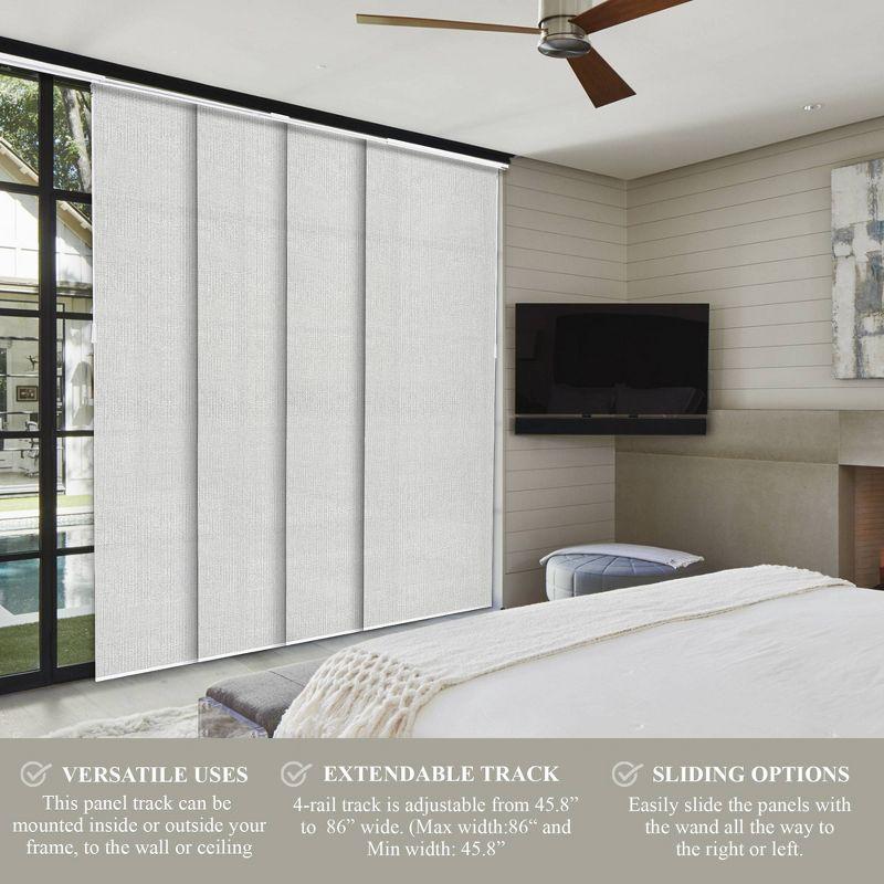 86"x96" Chicology Light Filtering Panel Track Curtain Blind Ballroom White
