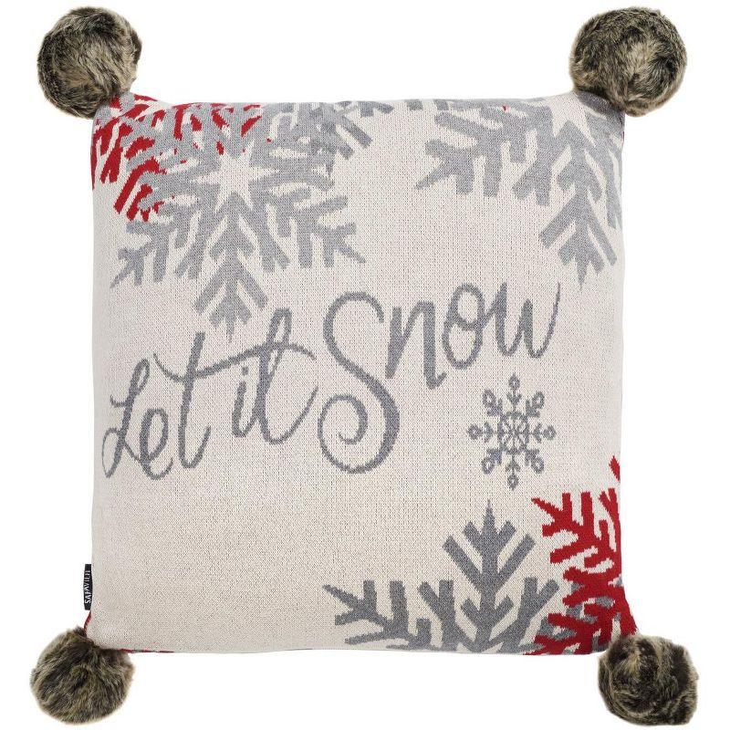 Pom-poms Cotton Reversible Throw Pillow
