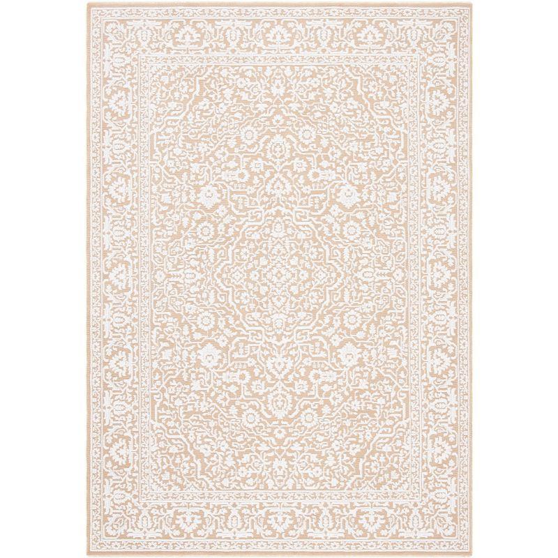 Handmade Ivory Rectangular Wool and Synthetic 4' x 6' Area Rug