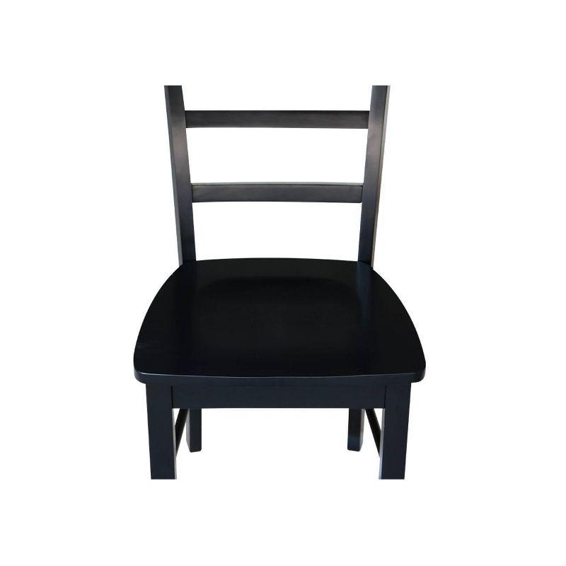 Set of 2 Madrid Ladderback Chairs Black - International Concepts: Solid Wood, Armless, Transitional Style