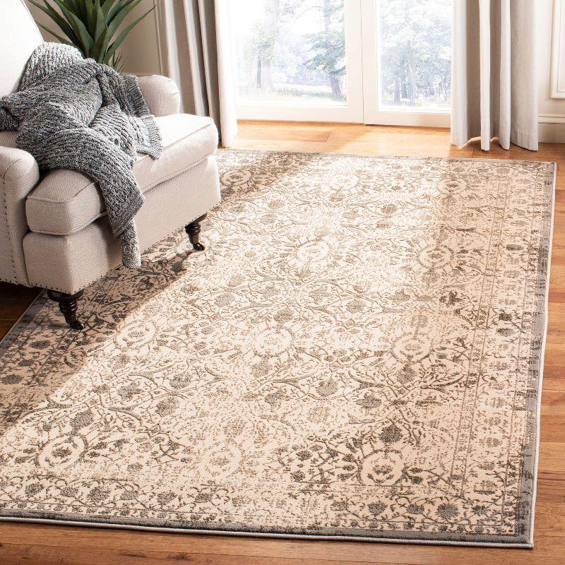 Brilliance Cream and Gray Floral 5'1" x 7'6" Area Rug