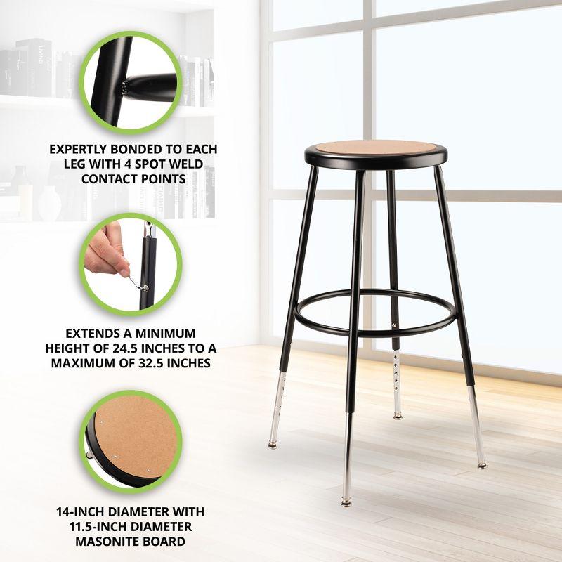 National Public Seating Adjustable Height Ergonomic Lab Stool with Footring