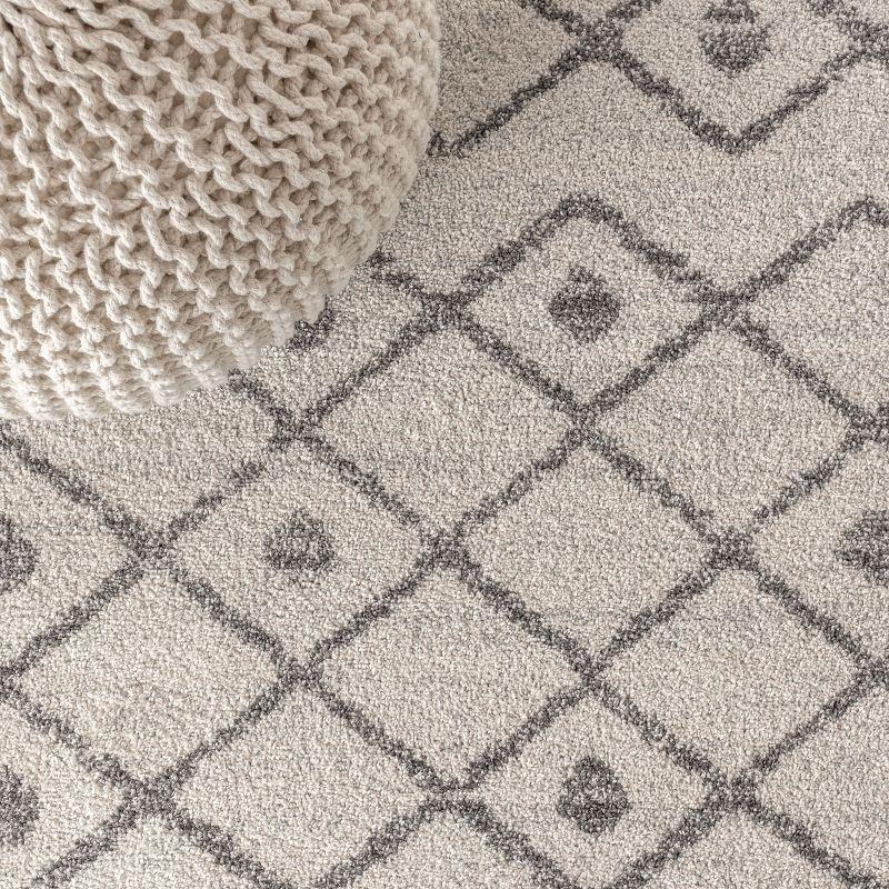 4'x6' Aksil Moroccan Beni Souk Area Rug, Cream/Gray - JONATHAN Y