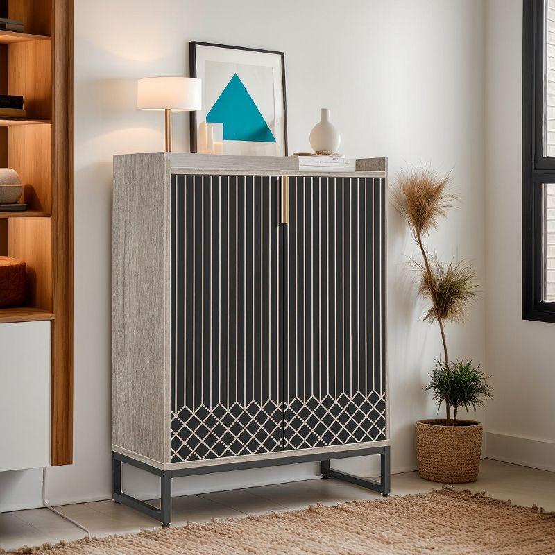 Everly Quinn 5-Tier Shoe Cabinet with Doors, 20-25 Pairs