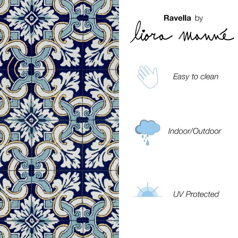 Liora Manne Ravella Floral Tile Indoor/Outdoor Rug Navy 3'6" x 5'6"