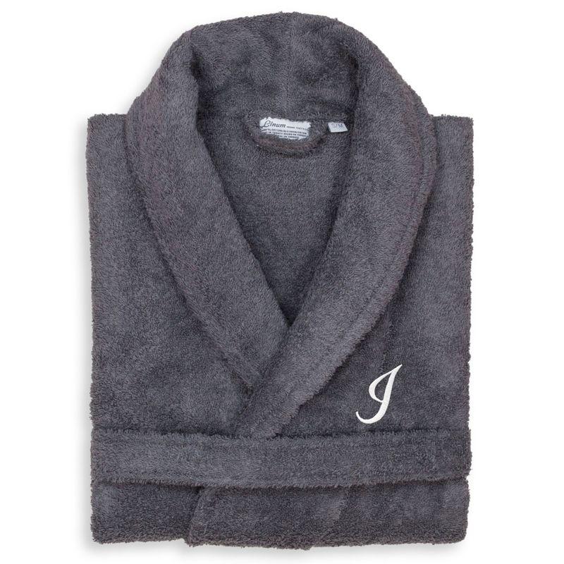 Gray Turkish Cotton Personalized Unisex Terry Bathrobe L/XL