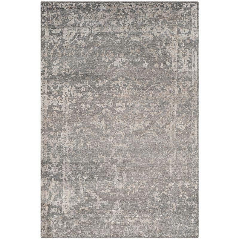 Safavieh Centennial Hand Knotted Viscose/Cotton Floral Rug in Light Gray/Dark Gray