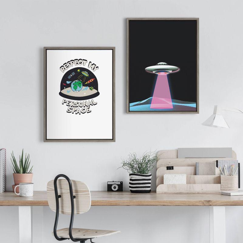 18" x 24" Sylvie Out of this World Framed Canvas by the Creative Bunch Studio Gray - Kate & Laurel All Things Decor