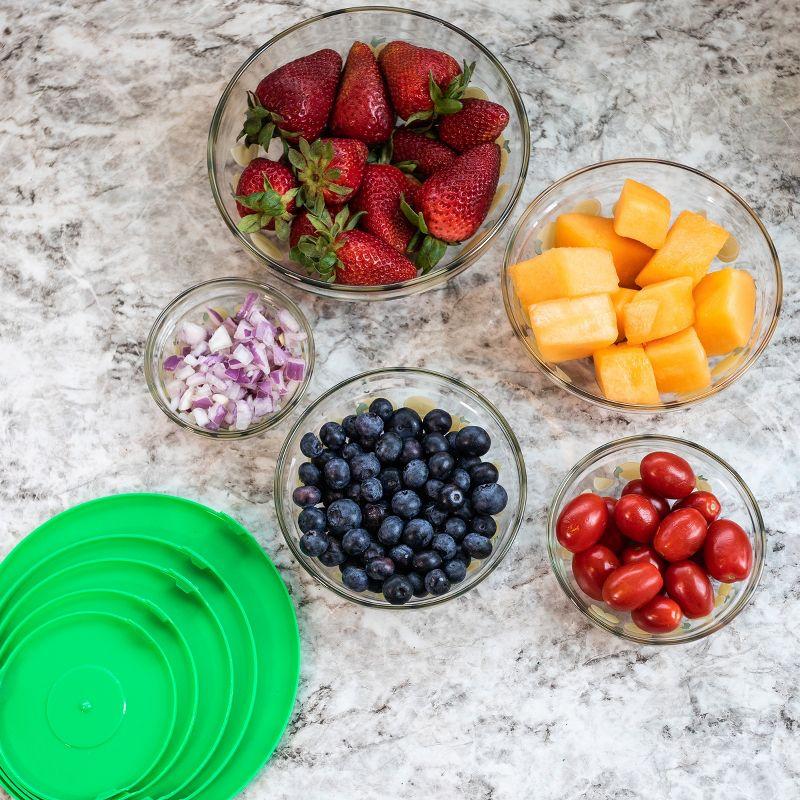 20-Piece Glass Bowls with Lids Set - Lemon Design Mixing Bowls Set with Multiple Sizes