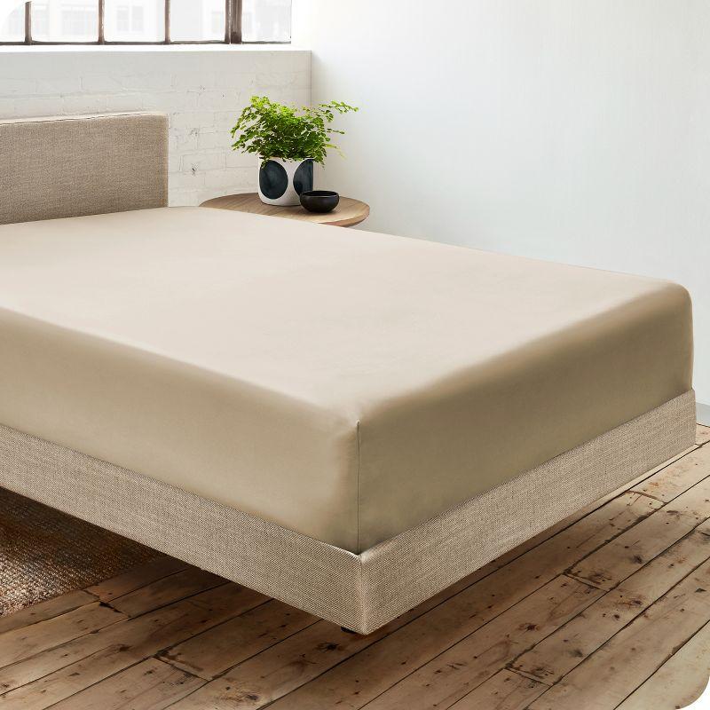 Bare Home 300 Thread Count Organic Cotton Percale Fitted Sheet