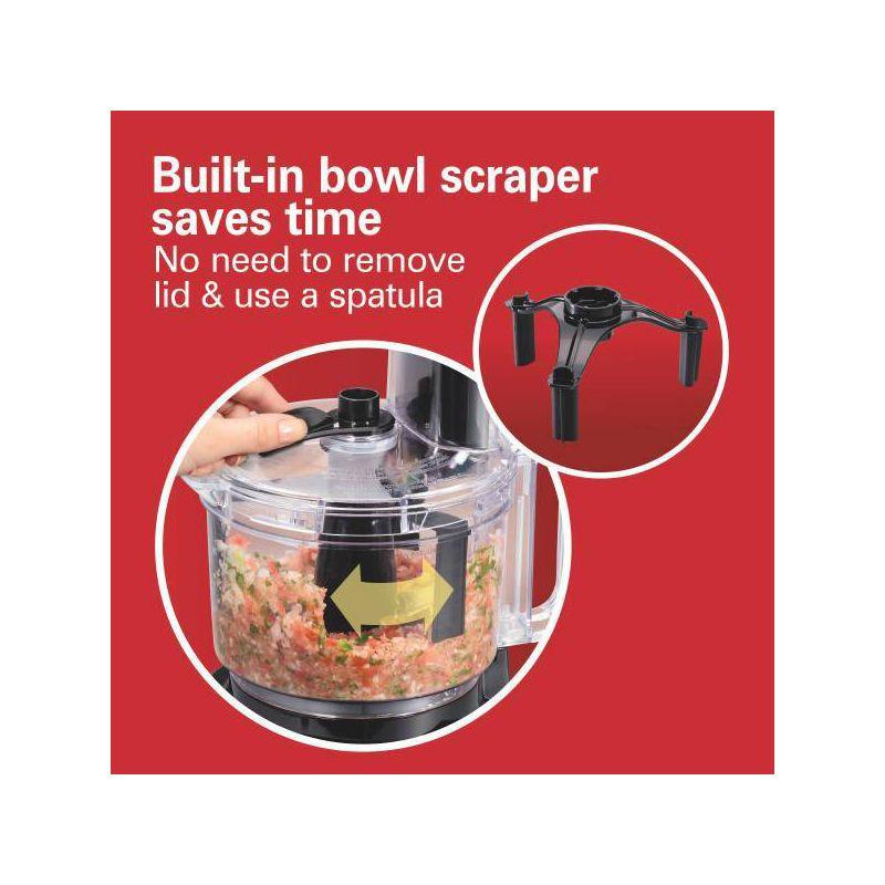 Hamilton Beach Bowl Scraper Food Processor Black - 70743: 450W, 2 Speeds, Dishwasher-Safe, 64oz Capacity, Chops, Full-Size