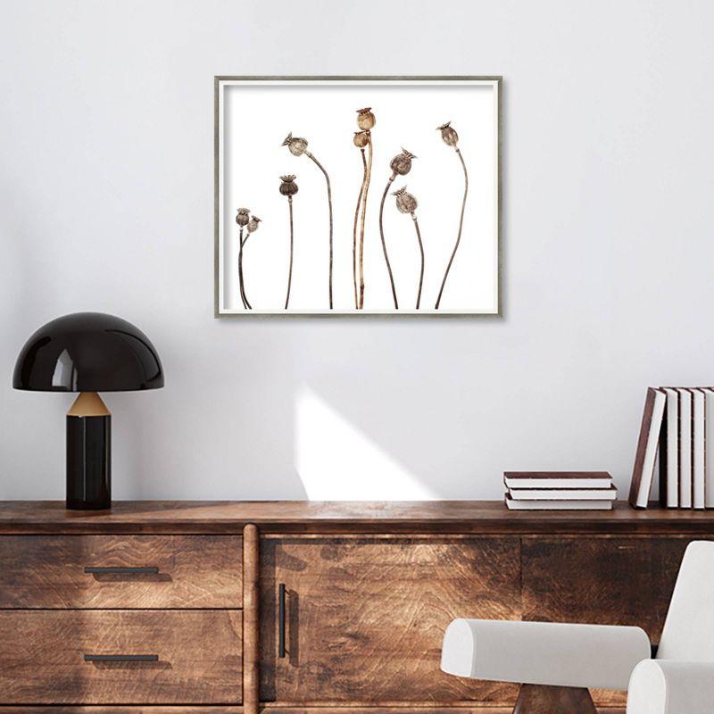 25" x 21" Poppies by Lotte Gronkjar Wood Framed Wall Art Print - Amanti Art: Giclee Botanical Decor for Home