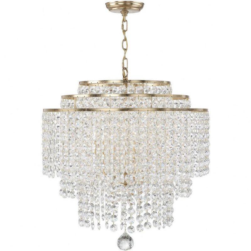 Gabrielle Antique Gold 6-Light Crystal Chandelier