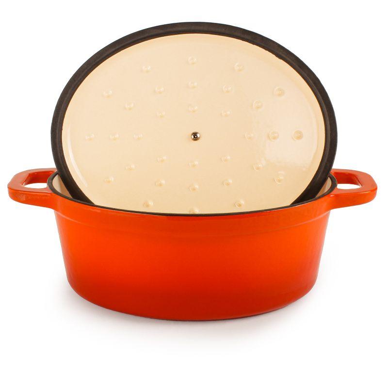 BergHOFF Neo 5Qt. Cast Iron Oval Covered Dutch Oven, Orange