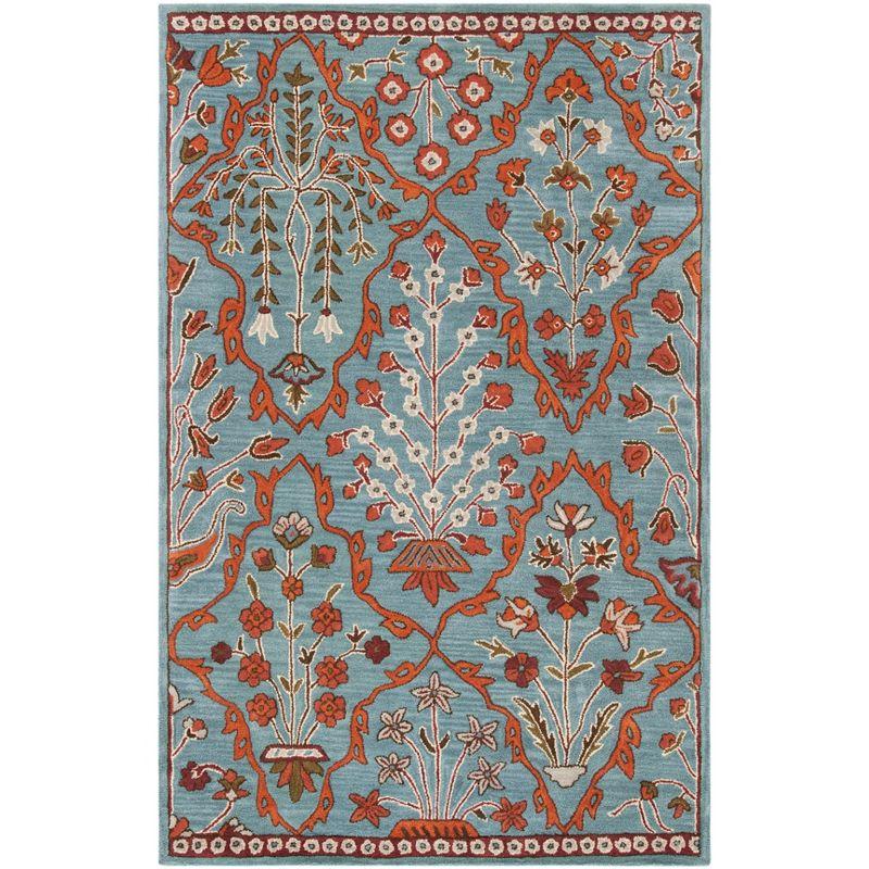 Wyndham WYD206 Power Loomed Area Rug - Blue/Rust - 8'9"x12' - Safavieh.