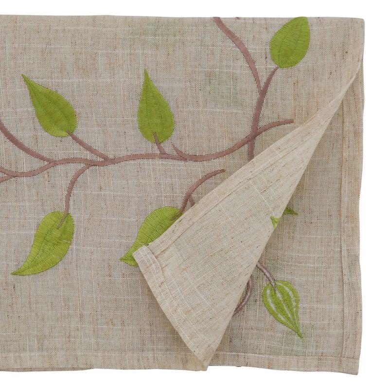 Saro Lifestyle Embroidered Vine Runner, Natural, 16" x 72"