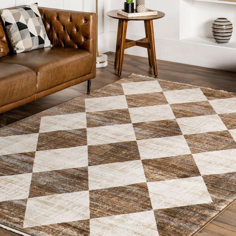 Nuloom Meline Checkered Fringe Area Rug