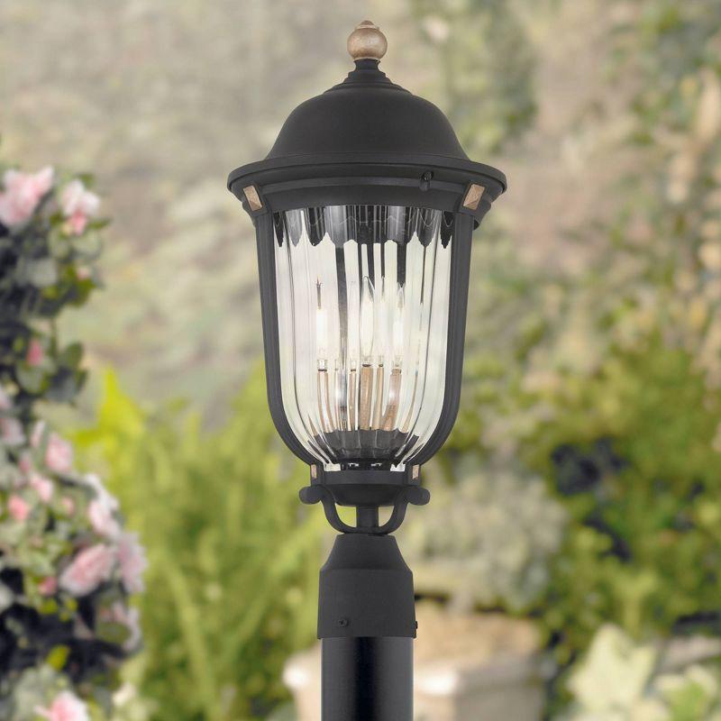 Peale Street Sand Coal Vermeil Gold 3-Light Outdoor Post