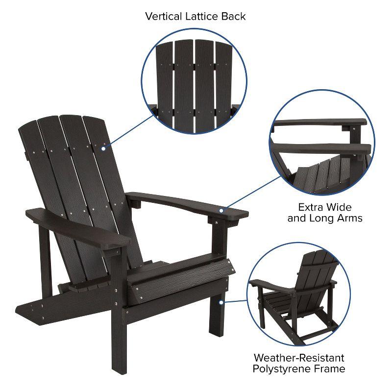 Flash Furniture Charlestown Commercial All-Weather Poly Resin Wood Adirondack Chair