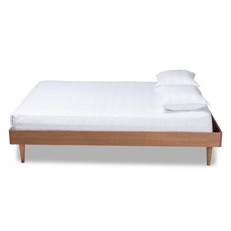 King Rina Wood Bed Frame Ash Walnut - Baxton Studio