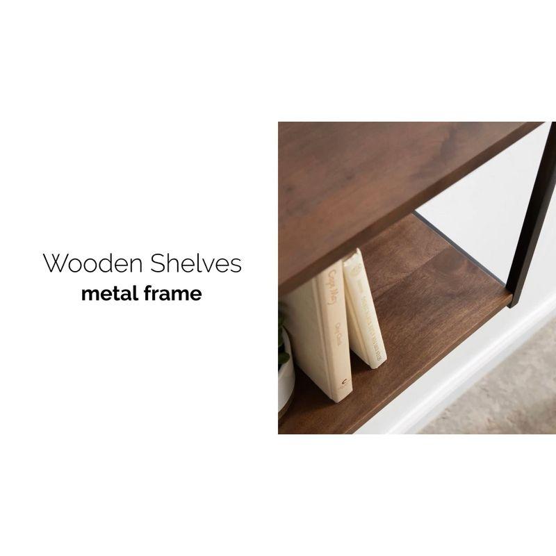 Kate & Laurel All Things Decor 36"x12"x8" Ascott 2-Tier Wall Shelf White - Modern Glam Decor, Keyhole Hangers