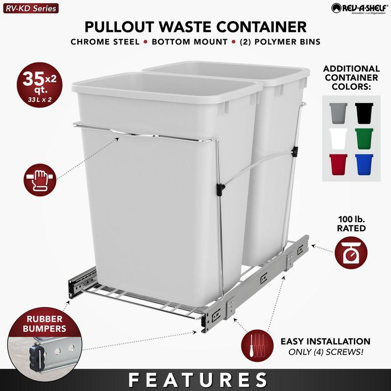 Double Sliding Pull-Out Waste Bin Containers