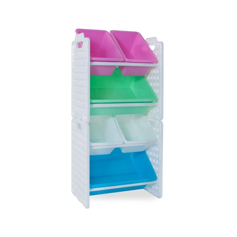 UNiPLAY Toy Organizer With 6 Removable Storage Bins and Block Play Panel, Multi-Size Bin Organizer