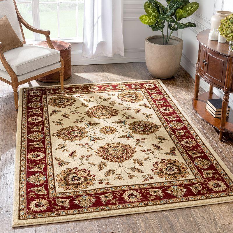 Well Woven Sultan Sarouk Oriental Persian Floral Formal Traditional Modern Classic Thick Soft Area Rug