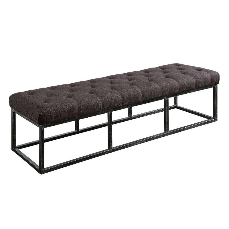 Danes Claire Tufted Bench with Iron Legs, Modern 72.5" Bench for Bedroom or Living Room